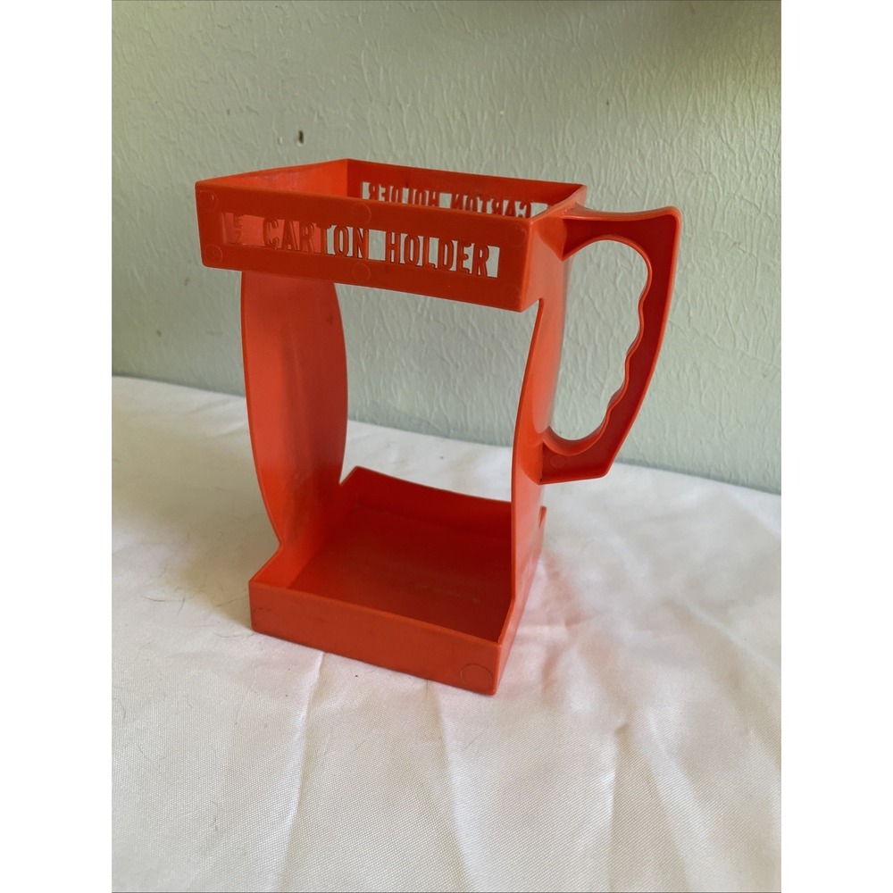 Vintage‎ Handi Holder Orange 1/2 Gallon Milk Carton Juice Carrier